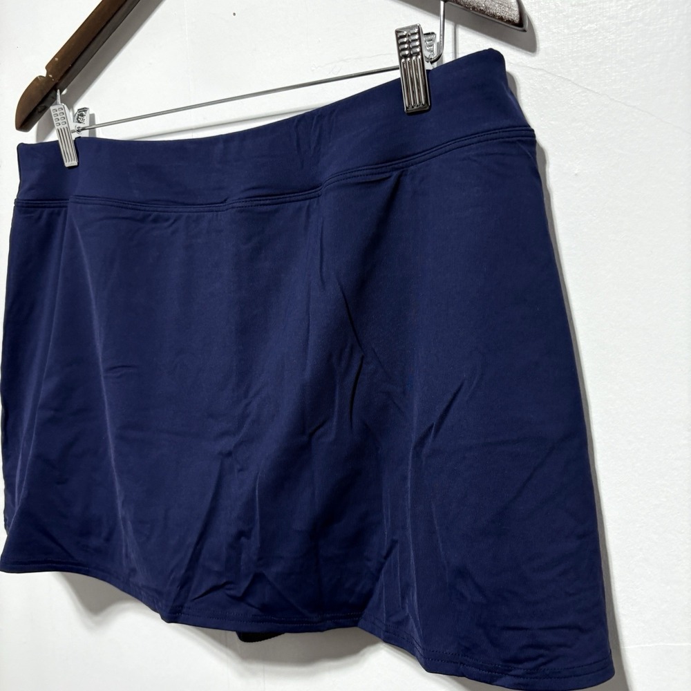 Lands End Swim Skirt Womens 16W Blue Attached Shorts Stretch Swim Bottom - Picture 2 of 6